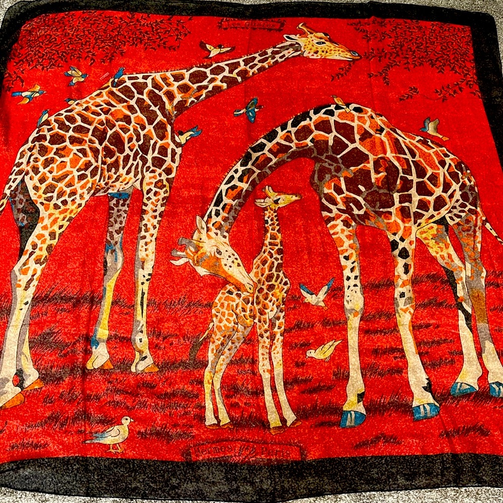 Hermes Paris scarf wrap giraffe print #A